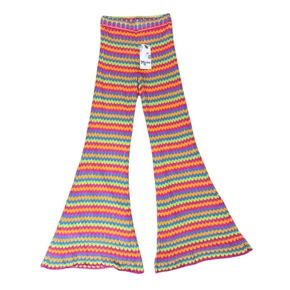 Show me your Mumu Susie Flare Leg Pants in Paradise Island Knit Size XS - Picture 2 of 11